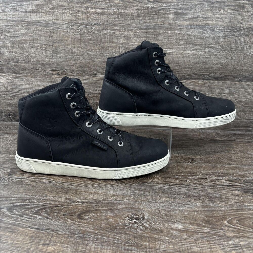 Harley-Davidson Midland Boots Men's 13 Black Leather Waterproof Biker High Top